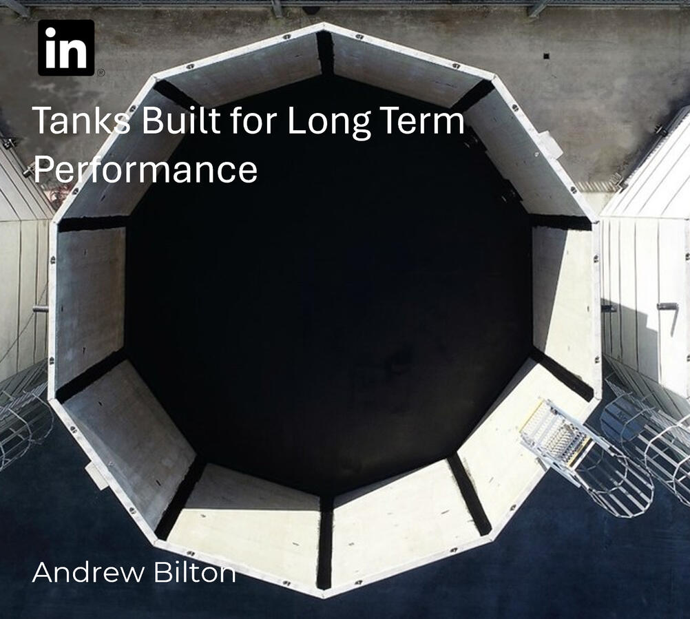 A link to a LinkedIn article about specialised concrete bio reactor tanks.